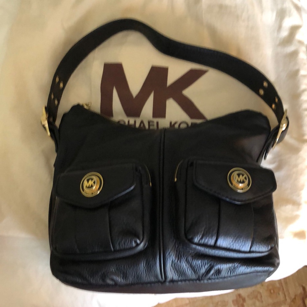 Michael Kors Black Leather Shoulder Bag